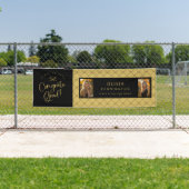 Black Gold Bows 2 Foto Congrats Afstudeerder Party Spandoek (Insitu)