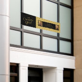 Black Gold Bows 2 Foto Congrats Afstudeerder Party Spandoek (Buitenkant Gebouw)