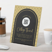 Black Gold Bows College Fund QR-code voetstuk Reclamebord Met Voetstuk (Insitu)