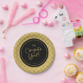 Black Gold Bows Congrats Afstudeerder Afstudeerfee Papieren Bordje (Feest)