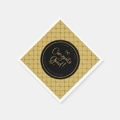 Black Gold Bows Congrats Afstudeerder Afstudeerfee Servet (Hoek)