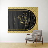 Black Gold Bows Congrats Afstudeerder Foto Achterg Wandkleed (In Situ (horizontaal))