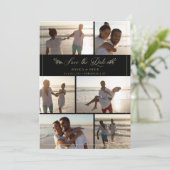 Black Gold Branches Chic Collage 6 Foto's Wedding (Staand voorkant)