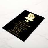 Black Gold Bridal Brunch Luncheon Folie Folie Uitnodiging (Gedraaid)