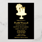 Black Gold Bridal Brunch Luncheon Folie Uitnodiging (Voorkant)