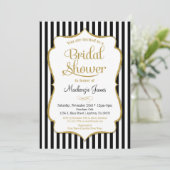 Black Gold Bridal Shower Uitnodiging legant (Staand voorkant)