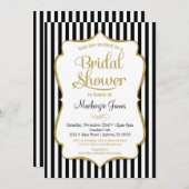 Black Gold Bridal Shower Uitnodiging legant (Voorkant / Achterkant)