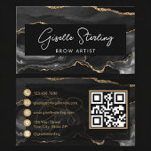 Black Gold Brow Artist QR Code  Visitekaartje