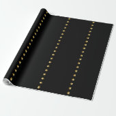 Black Gold Brown Elegant Chic Stars Patroon Cadeaupapier (Uitgerold)