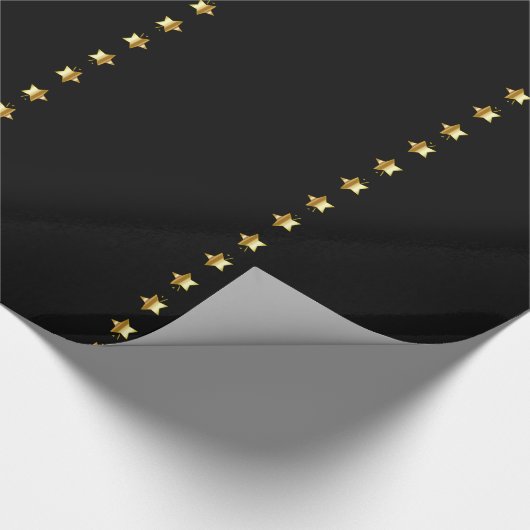 Black Gold Brown Elegant Chic Stars Patroon Cadeaupapier (Hoek)