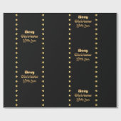Black Gold Brown Elegant Merry kerst Cadeaupapier (Vlak)