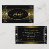 Black Gold Brown  Sparkle Diamonds Initialen Visitekaartje (Voorkant / Achterkant)