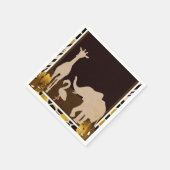 Black Gold Brown Zoo Animals Safari Print Party Servet (Hoek)