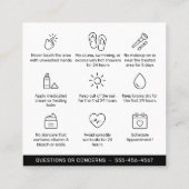 Black Gold Brows Natercare PMU Brow Instructions Vierkante Visitekaartje (Achterkant)