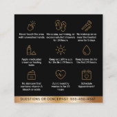 Black Gold Brows Natercare PMU Brow Instructions Vierkante Visitekaartje (Achterkant)