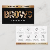 Black Gold Brows Natercare PMU Brow Instructions Visitekaartje (Voorkant / Achterkant)