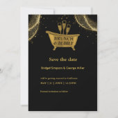 Black Gold Brunch & Bubbly Wedding bewaar de datum (Voorkant)