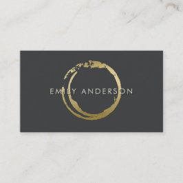 BLACK GOLD BRUSH STROKE STAIN CIRCLE MARK LOGO VISITEKAARTJE