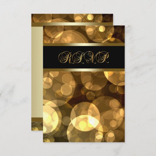 Black Gold Bubbles RSVP (Voorkant / Achterkant)