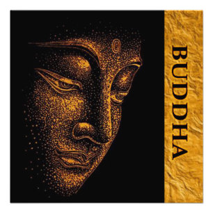 Black Gold Buddha Foto Afdruk