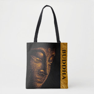 Black Gold Buddha Tote Bag