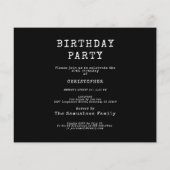 Black Gold Budget 40th Birthday Invitation Flyer (Achterkant)