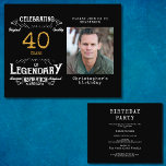 Black Gold Budget 40th Birthday Invitation Flyer<br><div class="desc">Vier de gouden eeuw van het leven van je geliefde met deze budgetvriendelijke 40e verjaardag uitnodigingsflyer! Met een ontwerp in stijl is deze uitnodiging de perfecte manier om te herdenken draaien 40. Pas het aan met een speciale foto van je geliefde en je eigen speciale boodschap, en laat je gasten...</div>