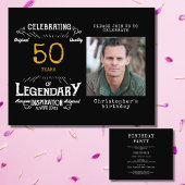 Black Gold Budget 50th Birthday Invitation Flyer