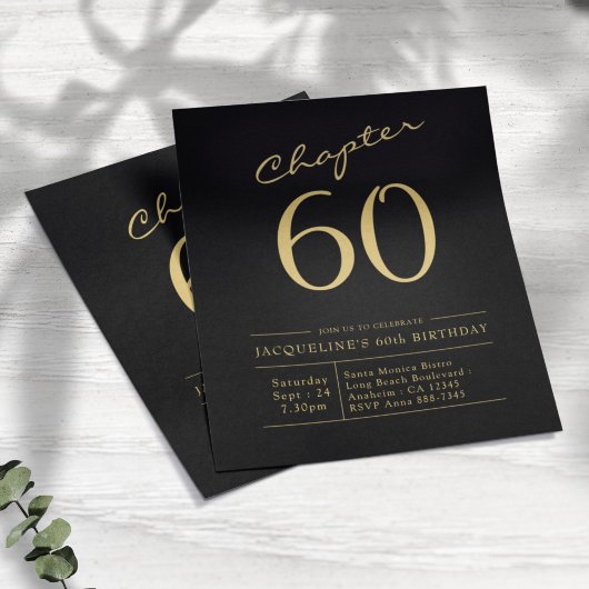 Black Gold Budget 60th Birthday Uitnodiging Flyer