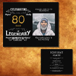 Black Gold Budget 80th Birthday Invitation Flyer<br><div class="desc">Met deze budgetvriendelijke 80ste verjaardagsfeestdag vieren we het gouden tijdperk van je geliefde! Met een ontwerp is deze uitnodiging de perfecte manier om het draaien van 80 te herdenken. Pas je aan met een speciale foto van je geliefde en je eigen speciale boodschap, en laat je gasten weten dat het...</div>
