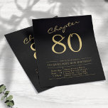 Black Gold Budget 80th Birthday Invitation Flyer<br><div class="desc">Viel met stijl! Elegant Black & Gold Budget 80th Birthday Invitation Flyer. Viel de 80ste verjaardag van je geliefde in stijl met onze prachtige zwarte en goudbegroting 80ste verjaardagsfeestdag! Dit elegante en unieke ontwerp zal zeker uw uitnodigingen naast de rest plaatsen. Pas het aan met de naam, de datum en...</div>