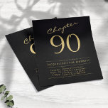 Black Gold Budget 90th Birthday Uitnodiging Flyer<br><div class="desc">Voeg met onze zwarte gouddag-uitnodigingsbrochure de 90e verjaardag van uw geliefde nog een beetje sparen! Maak de 90ste verjaardag van je geliefde extra speciaal met onze unieke en budgetvriendelijke 'Black Gold Birthday'-uitnodiging. Deze gepersonaliseerde uitnodigingen zijn de perfecte manier om je gasten uit te nodigen van een onvergetelijke dag met je...</div>