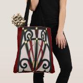 Black Gold Burgundy PARIS Eiffel Tower Collage Tote Bag (Dichtbij)