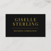 Black Gold Business Consultant Foto QR-code Visitekaartje (Voorkant)