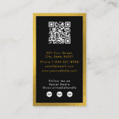 Black Gold Business Eenvoudige QR-code Loyaliteit Visitekaartje (Achterkant)