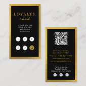 Black Gold Business Eenvoudige QR-code Loyaliteit Visitekaartje (Voorkant / Achterkant)