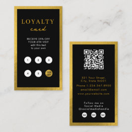 Black Gold Business Eenvoudige QR-code Loyaliteit Visitekaartje