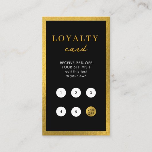 Black Gold Business Eenvoudige QR-code Loyaliteit Visitekaartje (Voorkant)
