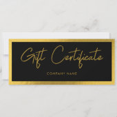 Black & Gold Business Gift Certificate Voucher (Achterkant)