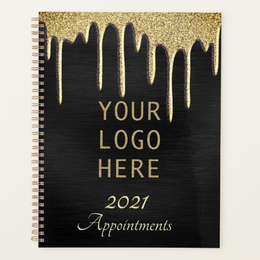 Black Gold Business Logo Appointment Book 2022 Planner (Voorkant)