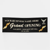 Black & Gold Business Logo Grand Opening Spandoek (Horizontaal)