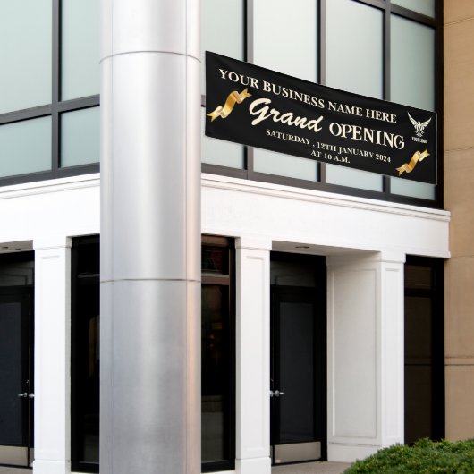 Black & Gold Business Logo Grand Opening Spandoek (Buitenkant Gebouw)