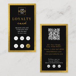 Black Gold Business Logo QR Code Loyaliteit Visitekaartje