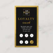 Black Gold Business Logo QR Code Loyaliteit Visitekaartje (Voorkant)