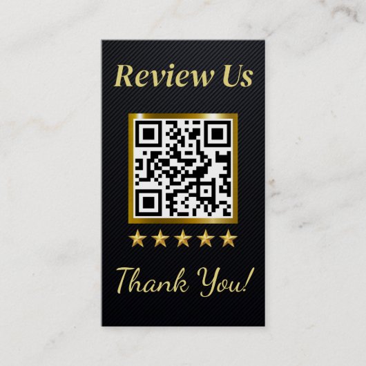 Black & Gold Business Review Kaart Sjabloon Visitekaartje (Voorkant)