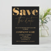 Black Gold Business-uitnodiging Save the date Kaart (Staand voorkant)