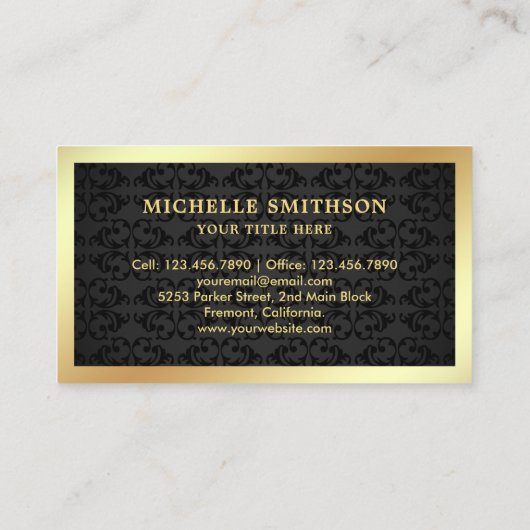 Black Gold Butter Croissant Bakery Visitekaartje (Achterkant)