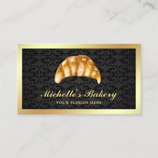 Black Gold Butter Croissant Bakery Visitekaartje (Voorkant)