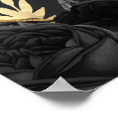 Black Gold Butterfly Quinceañera Welcome Sign. Poster (Hoek)