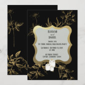 Black & Gold Candle Halloween Party Kaart (Voorkant / Achterkant)